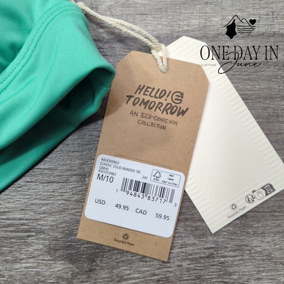 Billabong Classic Solid Banded Triangle Bikini Top Size M - Picture 4 of 6